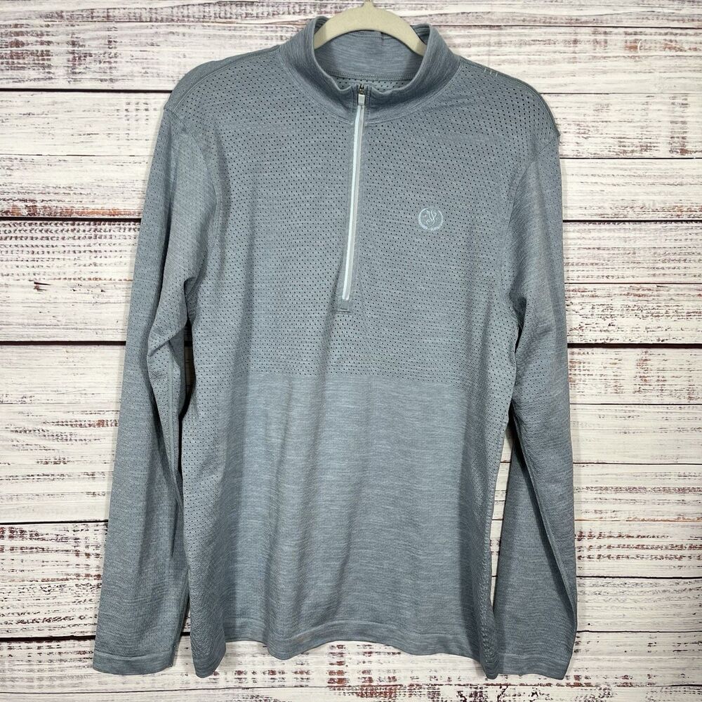 Lululemon Metal Vent Tech 1/2 Zip Pullover Men’s M  Gray Heathered Long Sleeve